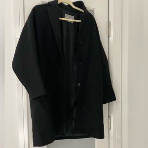 EVERLANE classic black drop shoulder winter coat